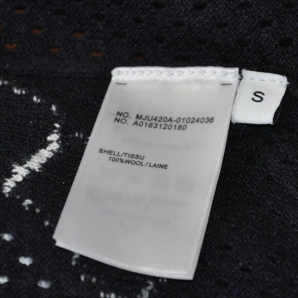 THOM BROWNE Pointelle Hector Bow Navy Wool Cardigan Intarsia-knit Sweater S - Picture 15 of 16